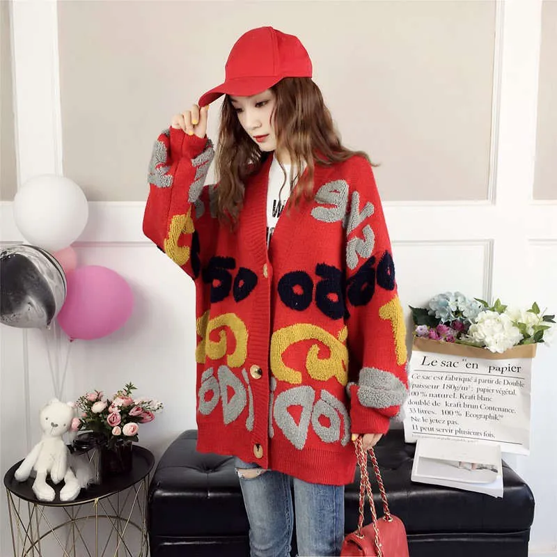 Harajuku Cardigan Knitted Sweater