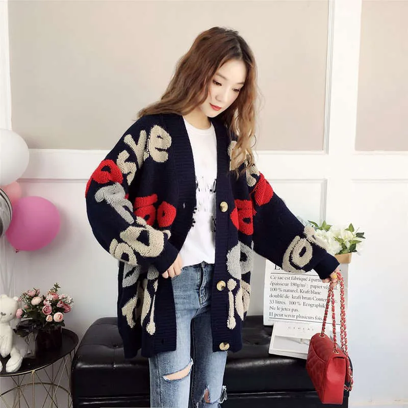 Harajuku Cardigan Knitted Sweater