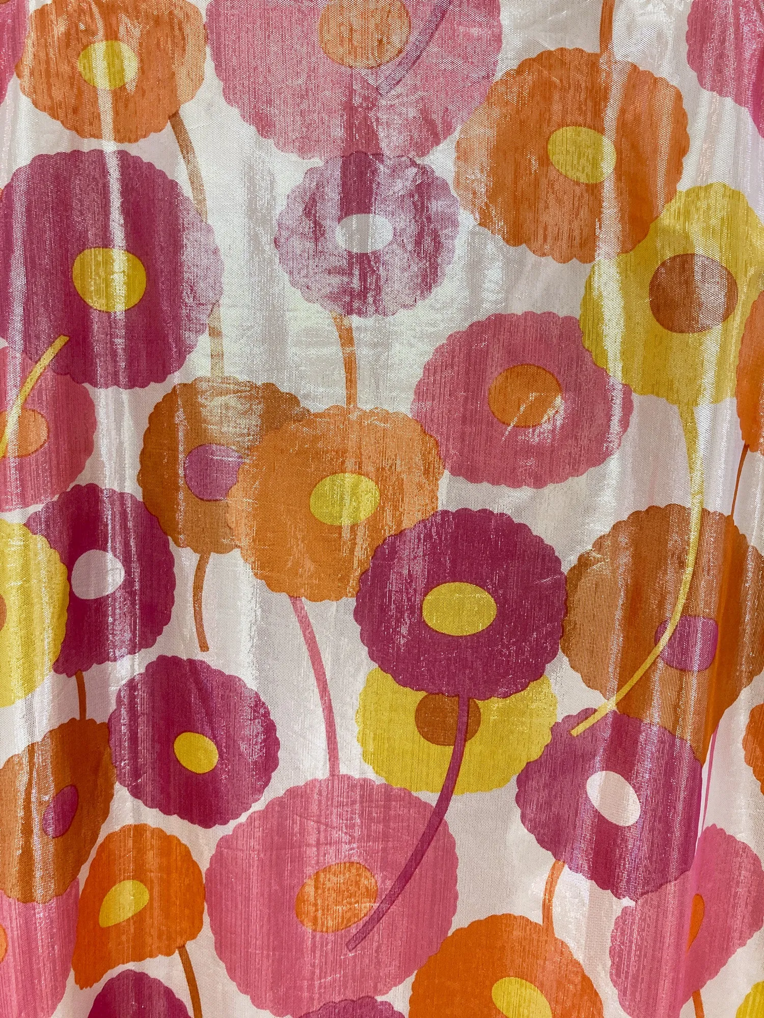 Junya Watanabe SS2000 glittery pink orange white floral waterproof skirt