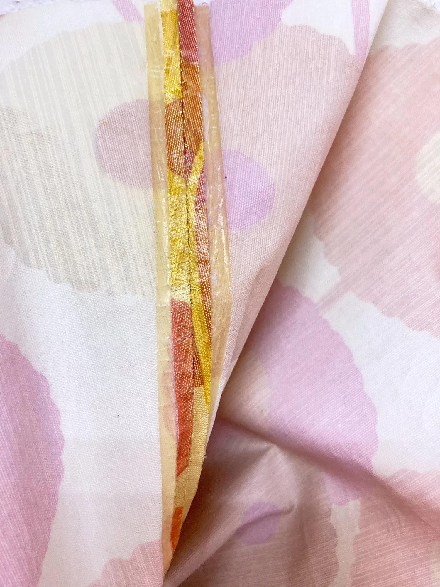 Junya Watanabe SS2000 glittery pink orange white floral waterproof skirt