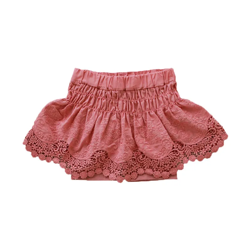 Lace Trimmed Cotton Culottes for Girls