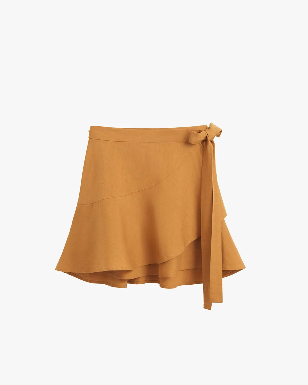 Linen Wrap Mini Skirt