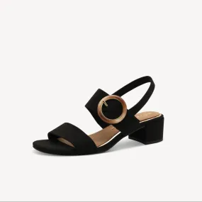 Marco Tozzi 28202-44 BLACK Block Heel Touch Fastening Shoe  28202-44