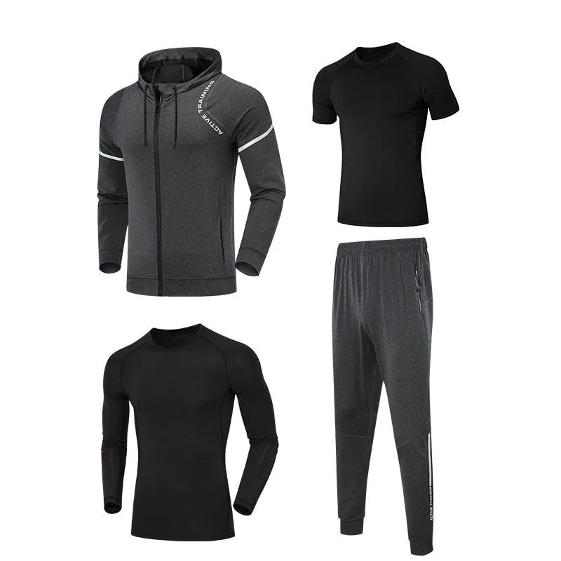 Men Leisure Sportswear Youngster Running Tracksuits Slim Sweatshirt Sweatpants Combination Set Outdoor Jogging Windproof Hoodies