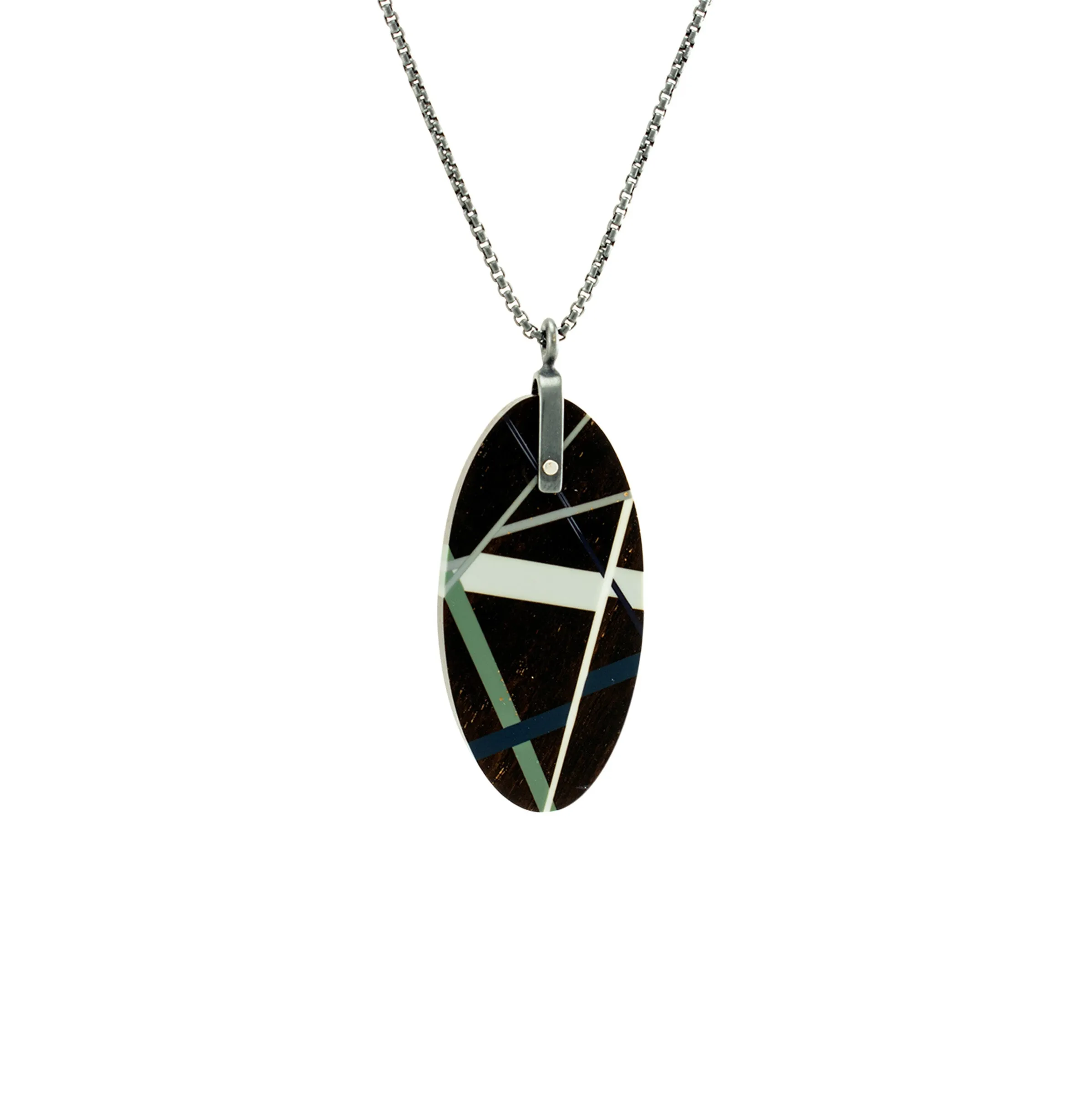 Monochromatic Oval Wood Necklace