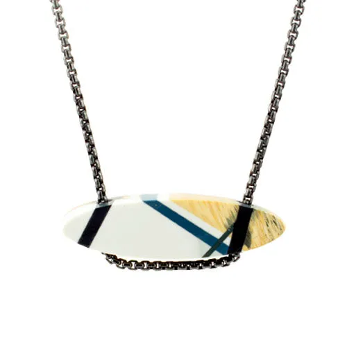 Monochromatic Wood Bar Necklace