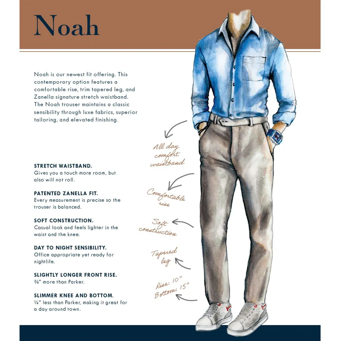 Noah Active Trousers in Tan (Trim Tapered Fit) by Zanella