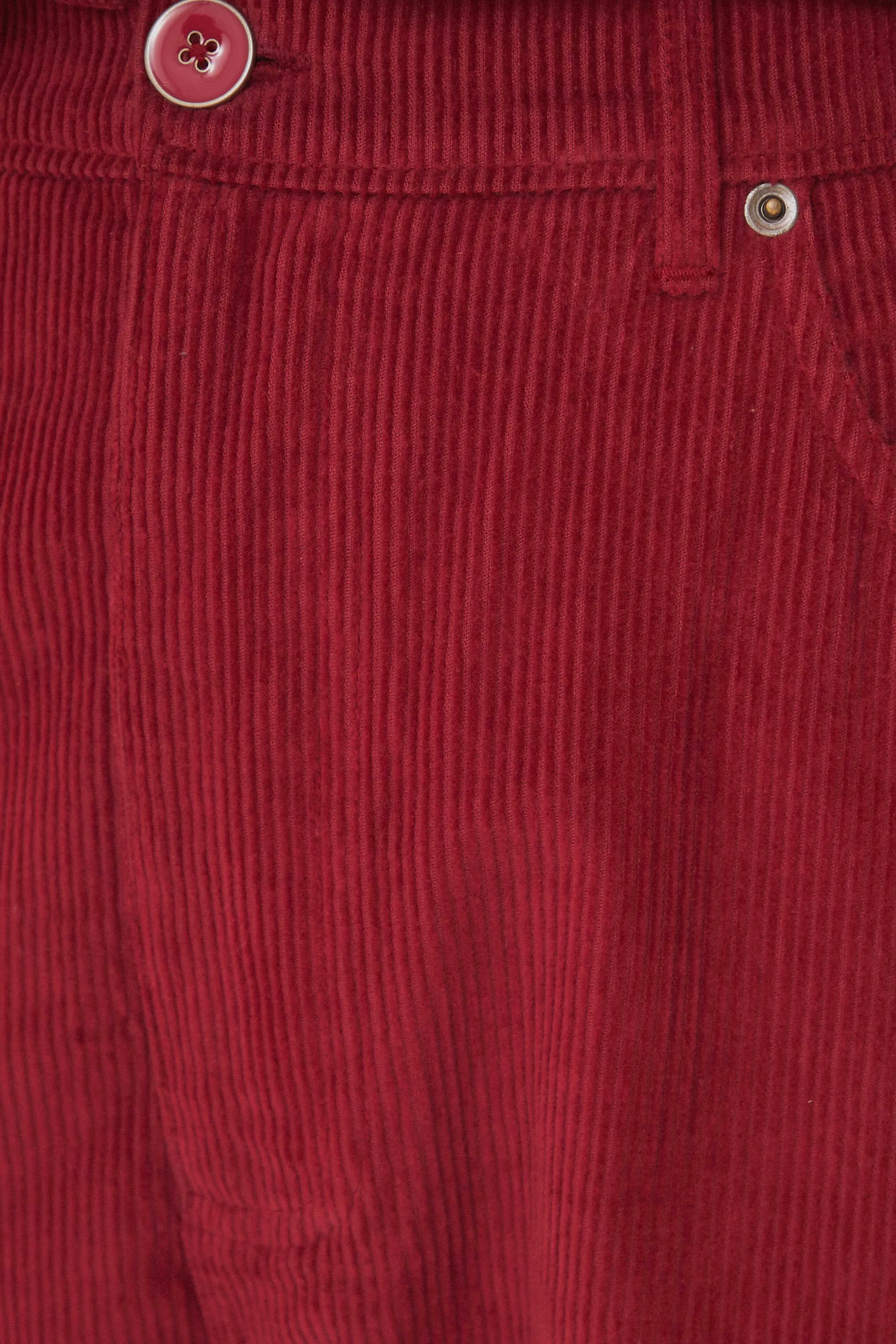 Pink Corduroy Embroidered Pants