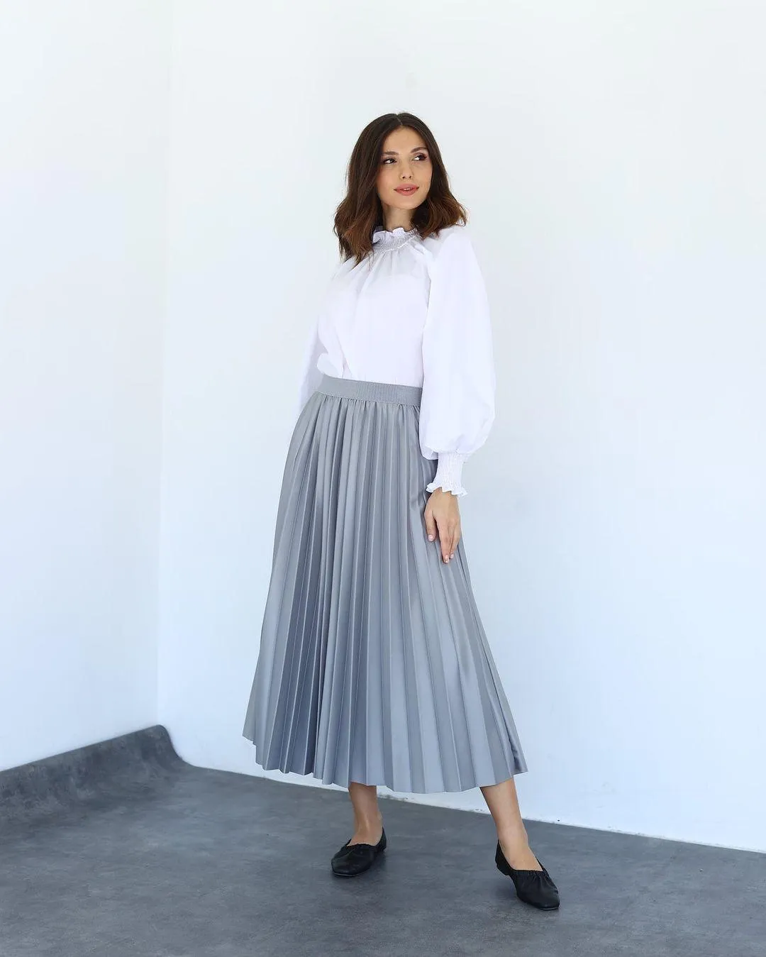 PLEAT LAD FAS SKIRT GRAY 4203-06 HE