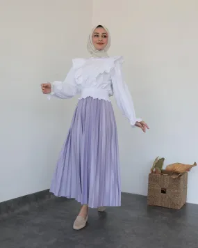 PLEAT LAD FAS SKIRT PURPLE 4203-05 HE