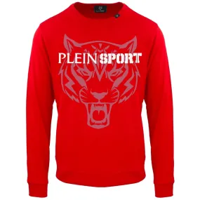 Plein Sport Large Branded Logo Tiger Red Jumper