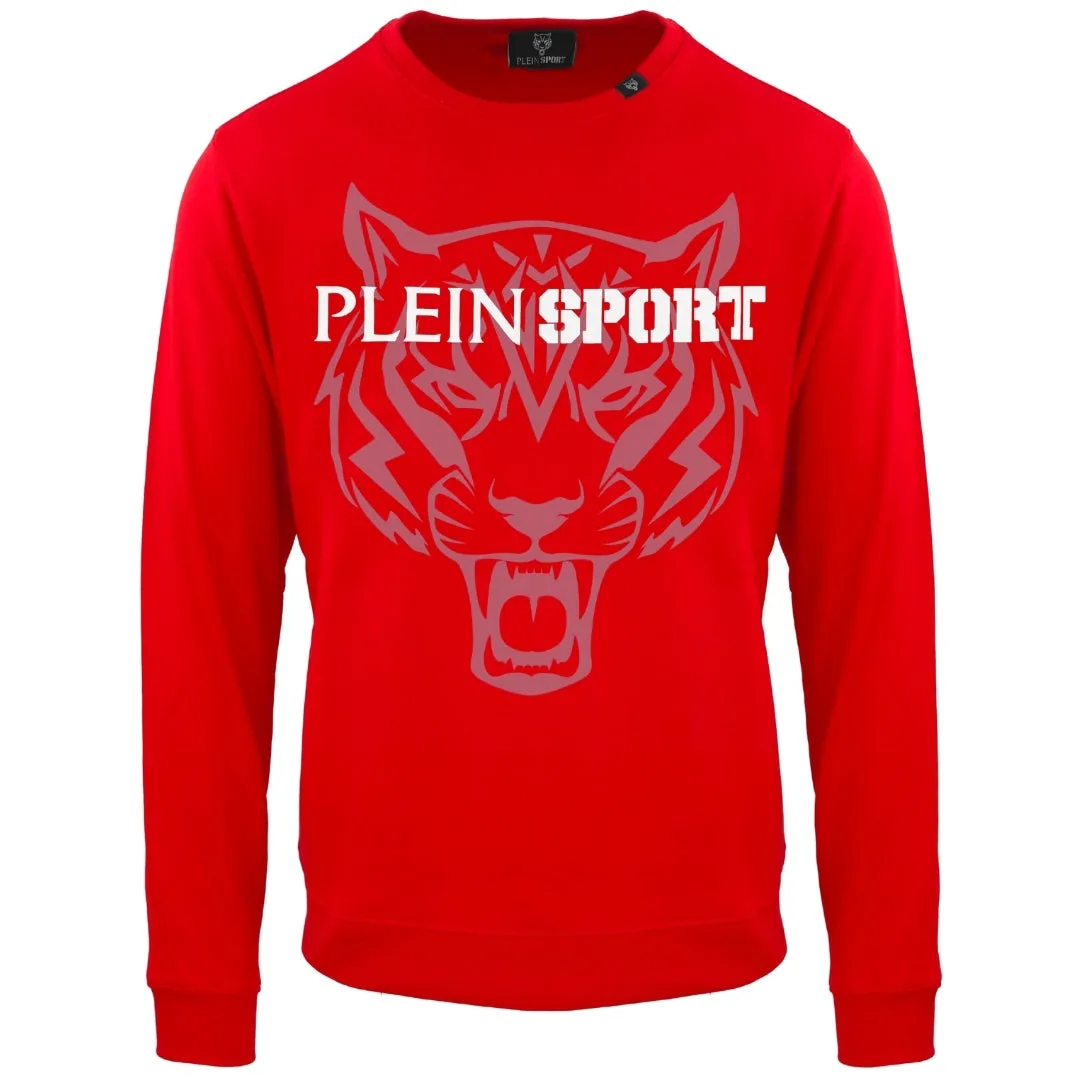 Plein Sport Large Branded Logo Tiger Red Jumper