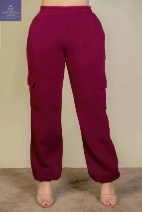 Plus Size Side Pocket Drawstring Waist Sweatpants
