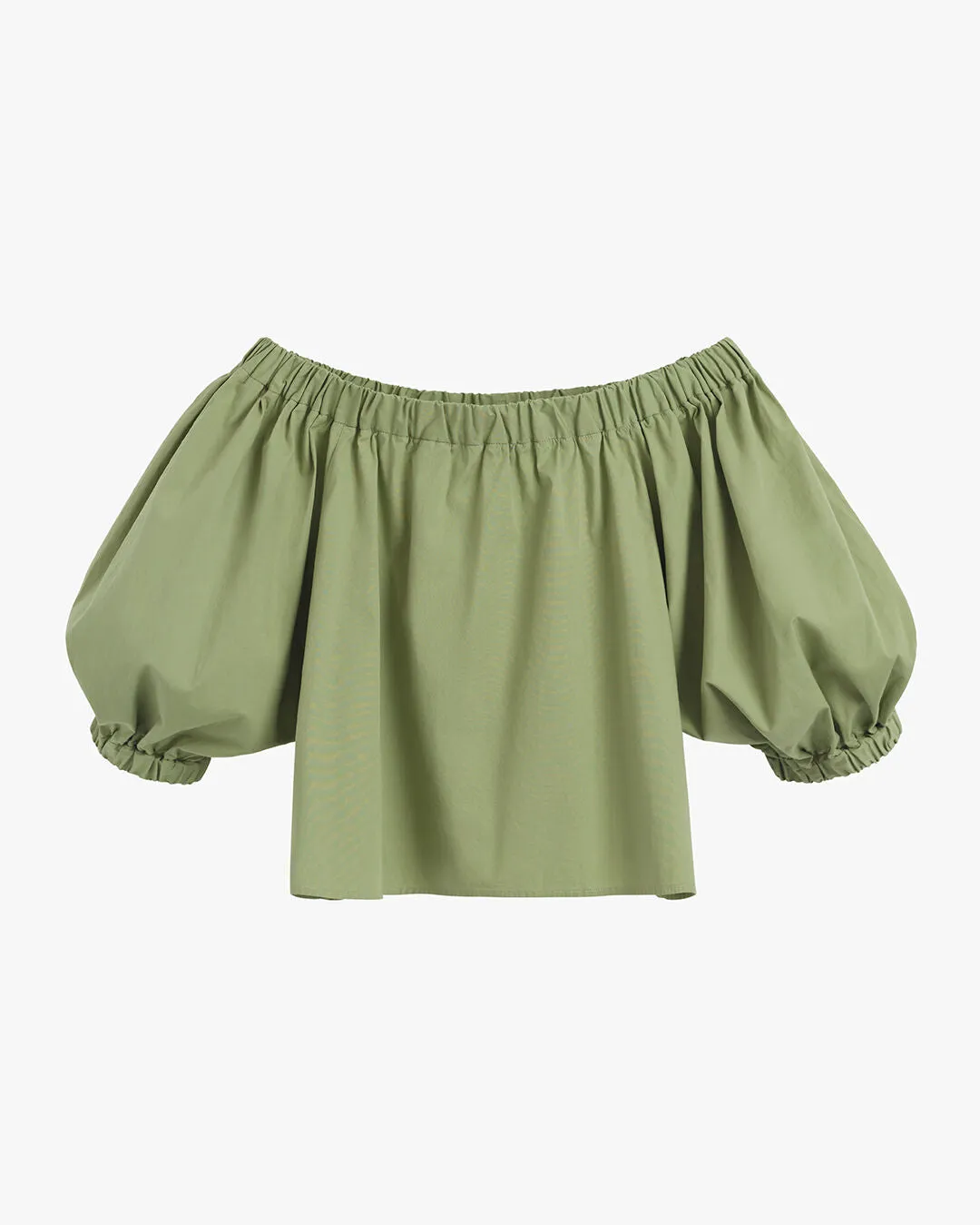 Poplin Off-The-Shoulder Cropped Top