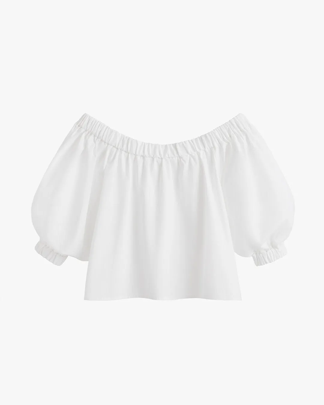 Poplin Off-The-Shoulder Cropped Top