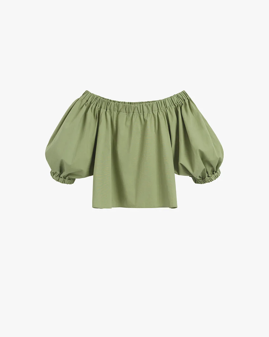 Poplin Off-The-Shoulder Cropped Top