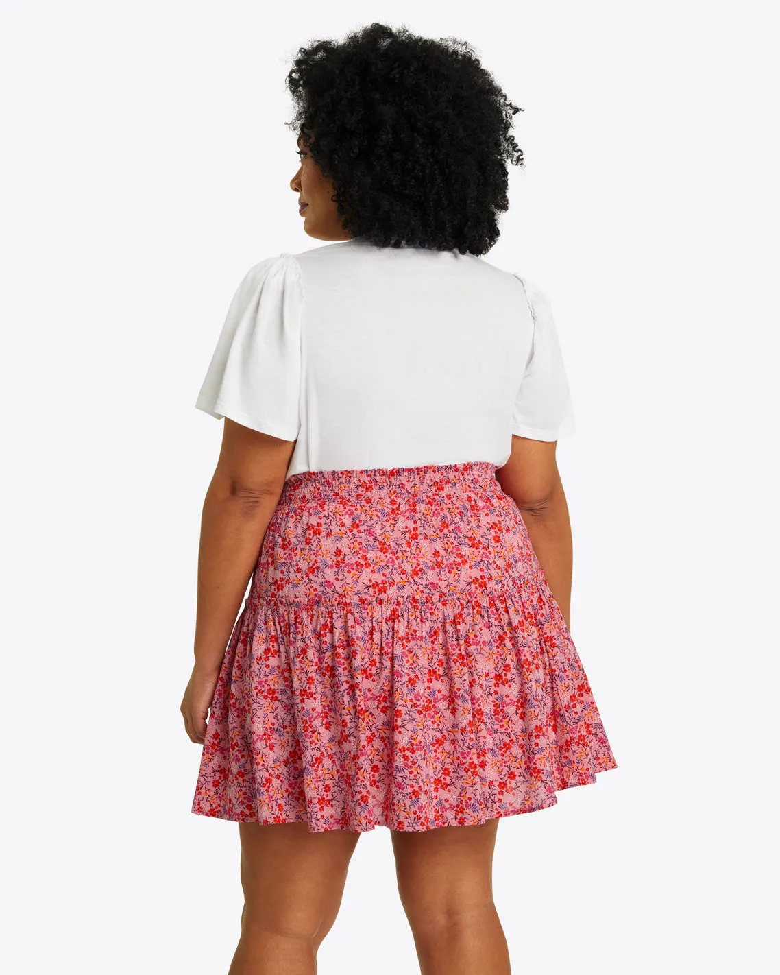 Pull On Mini Skirt in blue aster