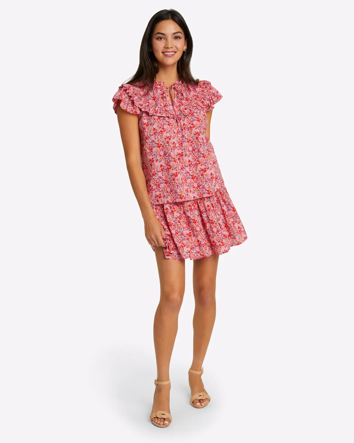 Pull On Mini Skirt in blue aster
