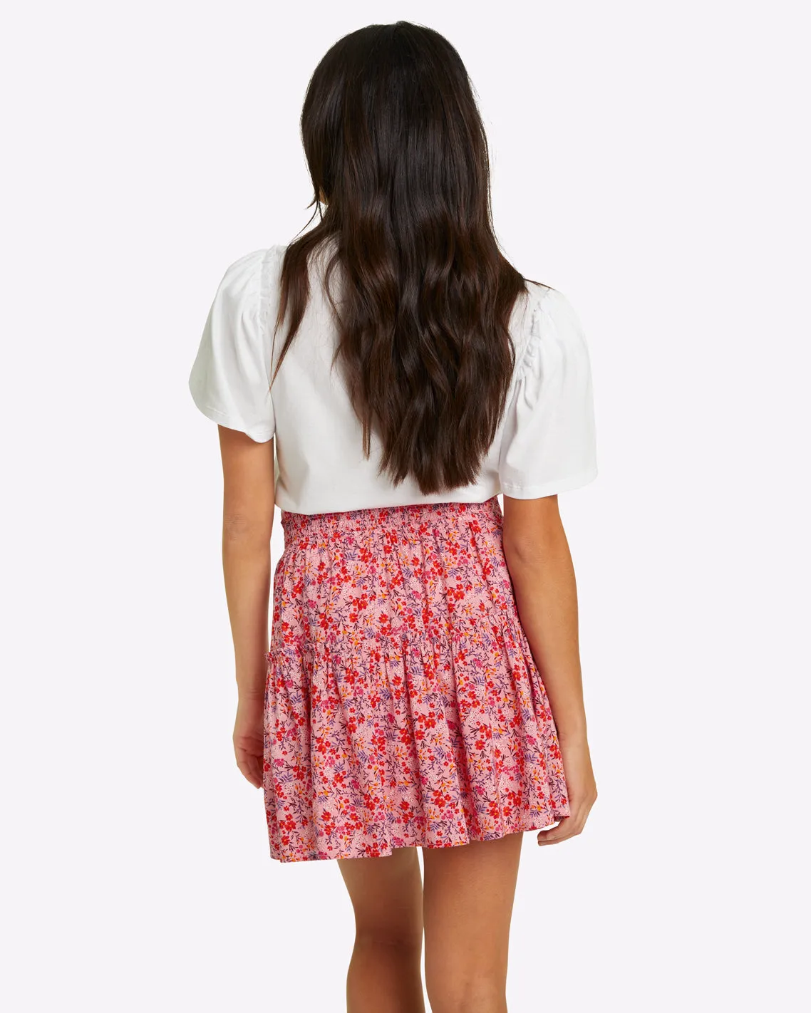 Pull On Mini Skirt in blue aster