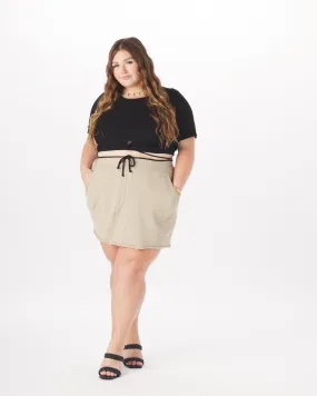 "Amanda" French Terry Sweat Skirt in Taupe