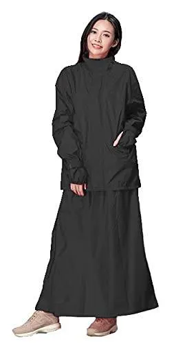 Romano nx 100% Waterproof Heavy Duty Double Layer Hooded Rain Skirt and Jacket for Women in a Storage Bag