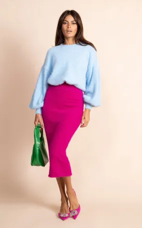 Rosaline Midi Skirt in Cerise