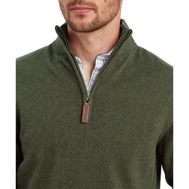 Schoffel Lewis Lambswool 1/4 Zip Mens Jumper - Woodland
