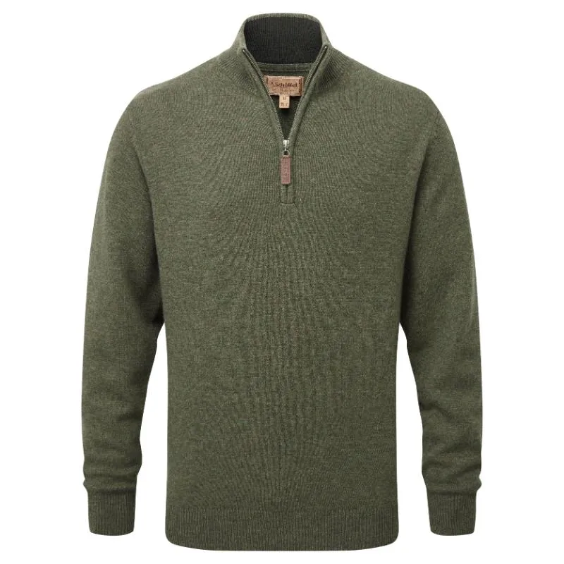 Schoffel Lewis Lambswool 1/4 Zip Mens Jumper - Woodland