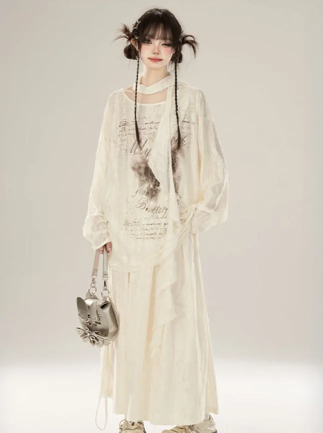 Skirt Butterfly Suit Blouse Style Waystrand Print   Top Swing