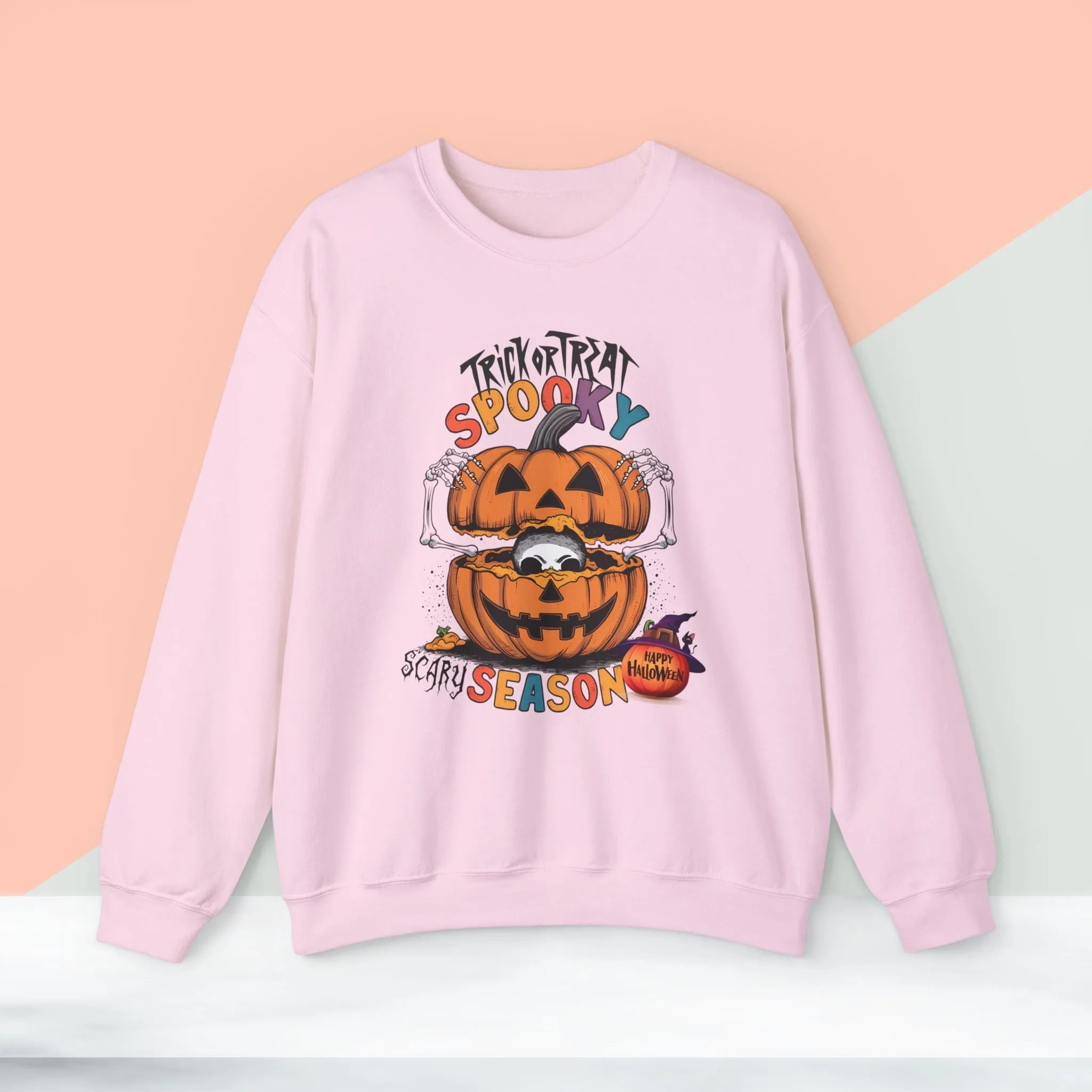Spooky Scary Season Sweatshirt, Happy Halloween Sweatshirt - Unisex Heavy Blend Crewneck, Halloween Sweatshirt, Cute Spooky Ghost sweatshirt.