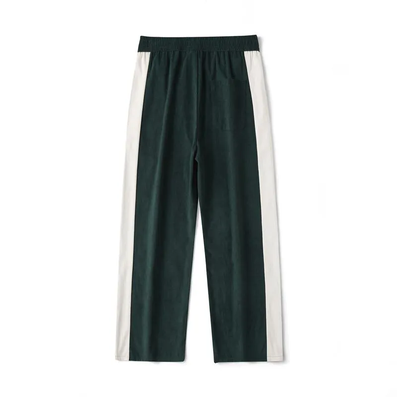 Sport Versatile Straight Corduroy Elastic Waist Loose Fit Sweatpant