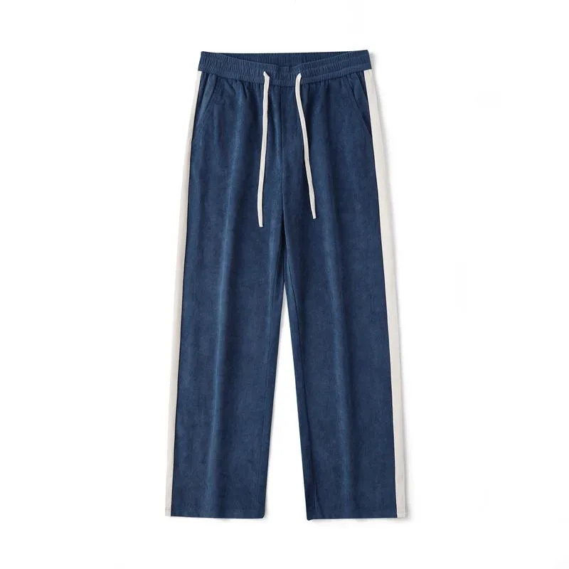 Sport Versatile Straight Corduroy Elastic Waist Loose Fit Sweatpant