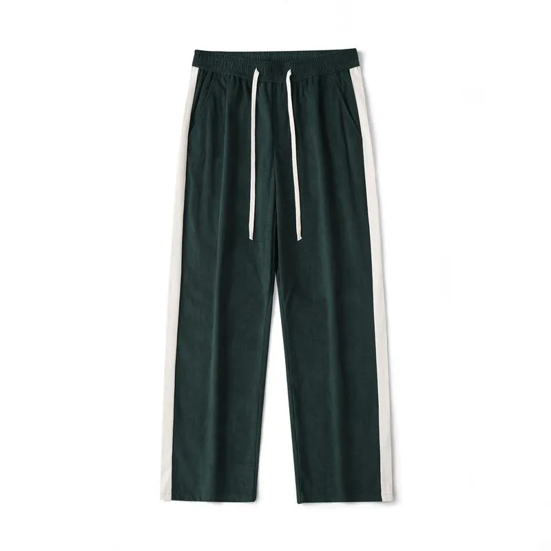 Sport Versatile Straight Corduroy Elastic Waist Loose Fit Sweatpant