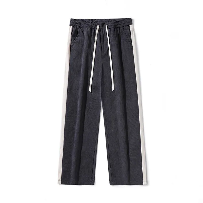 Sport Versatile Straight Corduroy Elastic Waist Loose Fit Sweatpant