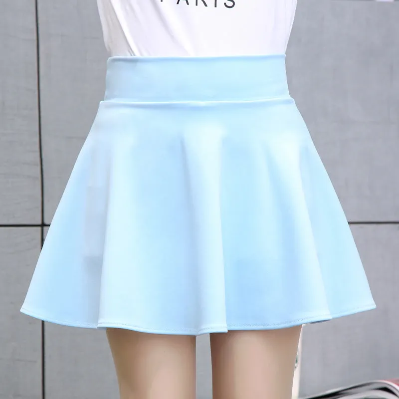 Summer Skirt High Waist Slim Look A-Line All-Matching Elastic Little Black Dress Women Culottes Skirt