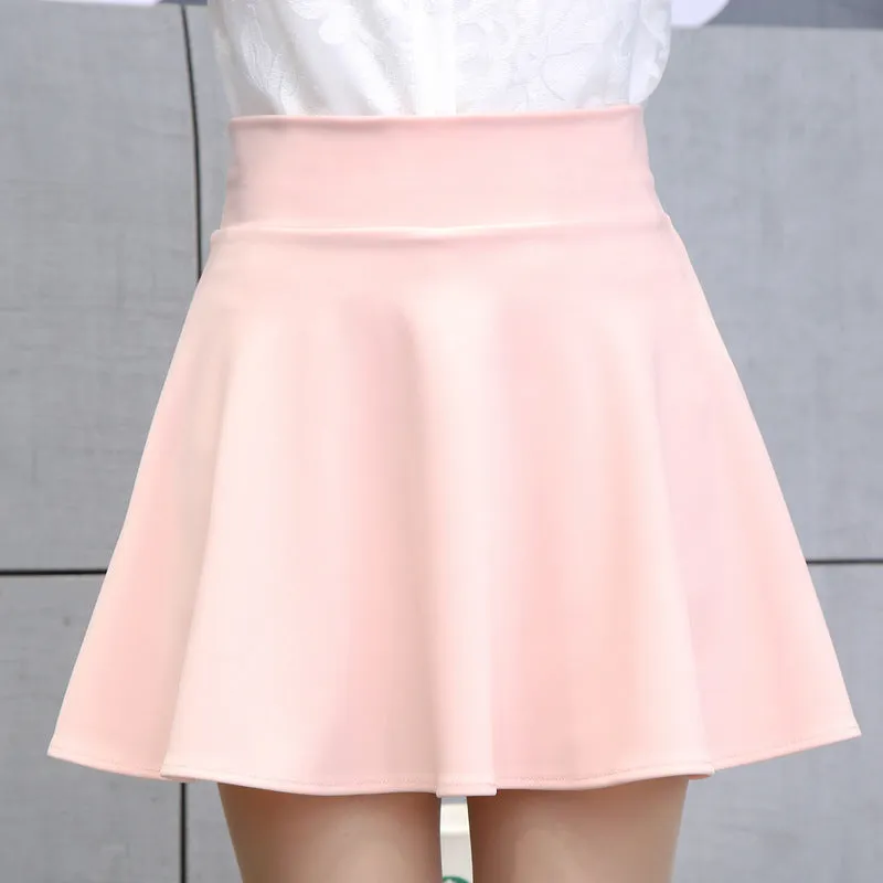 Summer Skirt High Waist Slim Look A-Line All-Matching Elastic Little Black Dress Women Culottes Skirt