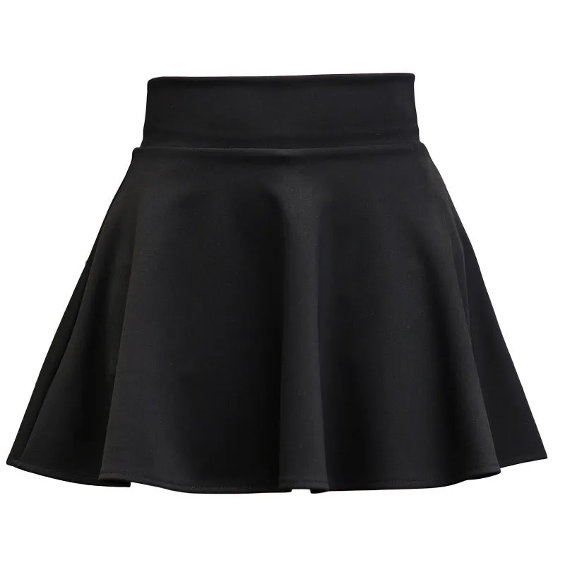 Summer Skirt High Waist Slim Look A-Line All-Matching Elastic Little Black Dress Women Culottes Skirt