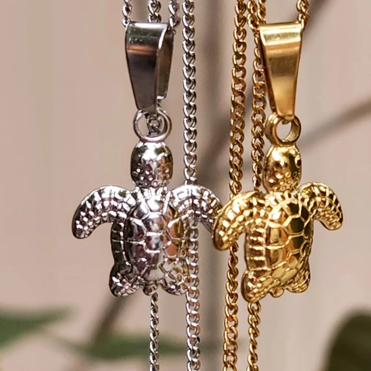 SWEET LITTLE TURTLES  - WATERPROOF 18K GOLD & SILVER WATERPROOF NECKLACES