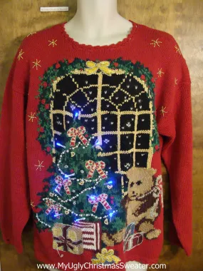 Teddy Bear Holidays Light Up Cheesy Christmas Sweater