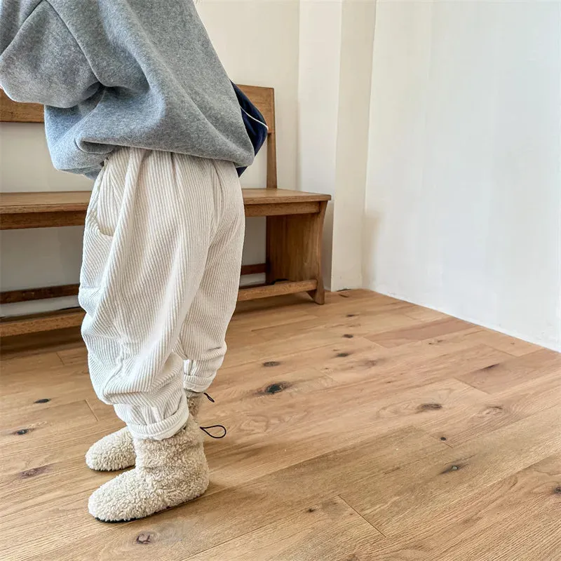 Thick Corduroy Solid Pants