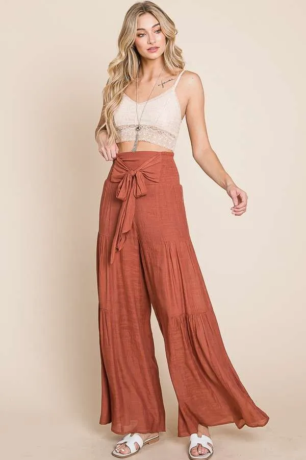 Tiered Boho Pants - Rust