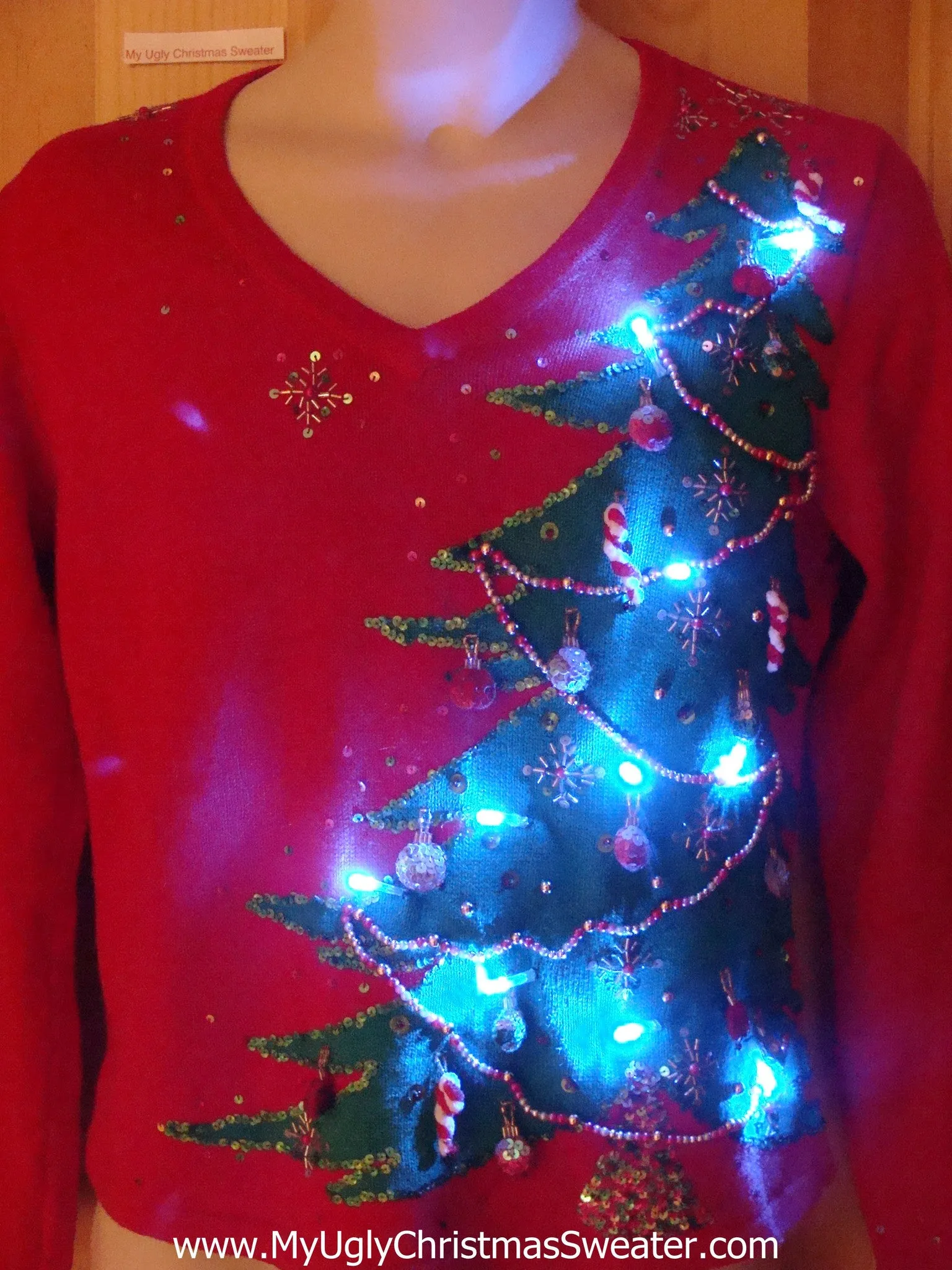 Tilty Tree Light Up Ugly Christmas Sweater