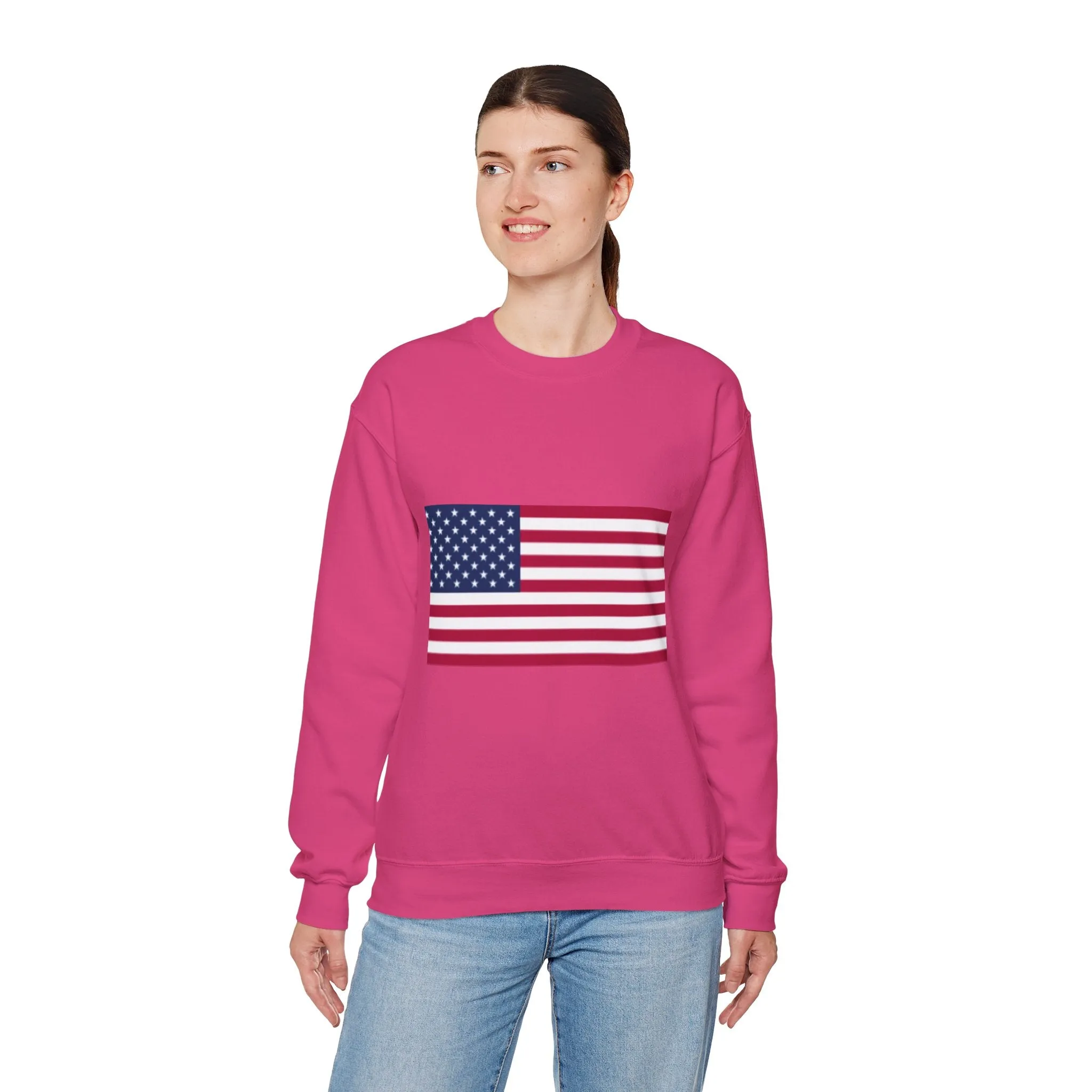 USA Flag Unisex Sweatshirt, Patriotic Crewneck Jumper, Fourth of July Memorial Day Veteran Gift, America Pullover
