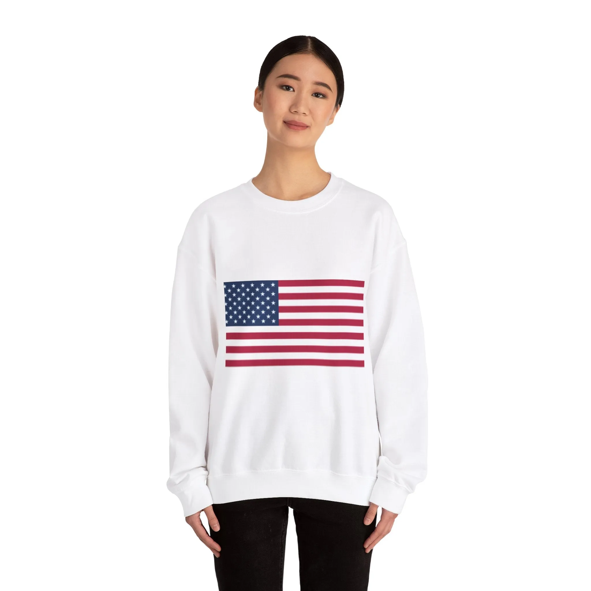USA Flag Unisex Sweatshirt, Patriotic Crewneck Jumper, Fourth of July Memorial Day Veteran Gift, America Pullover