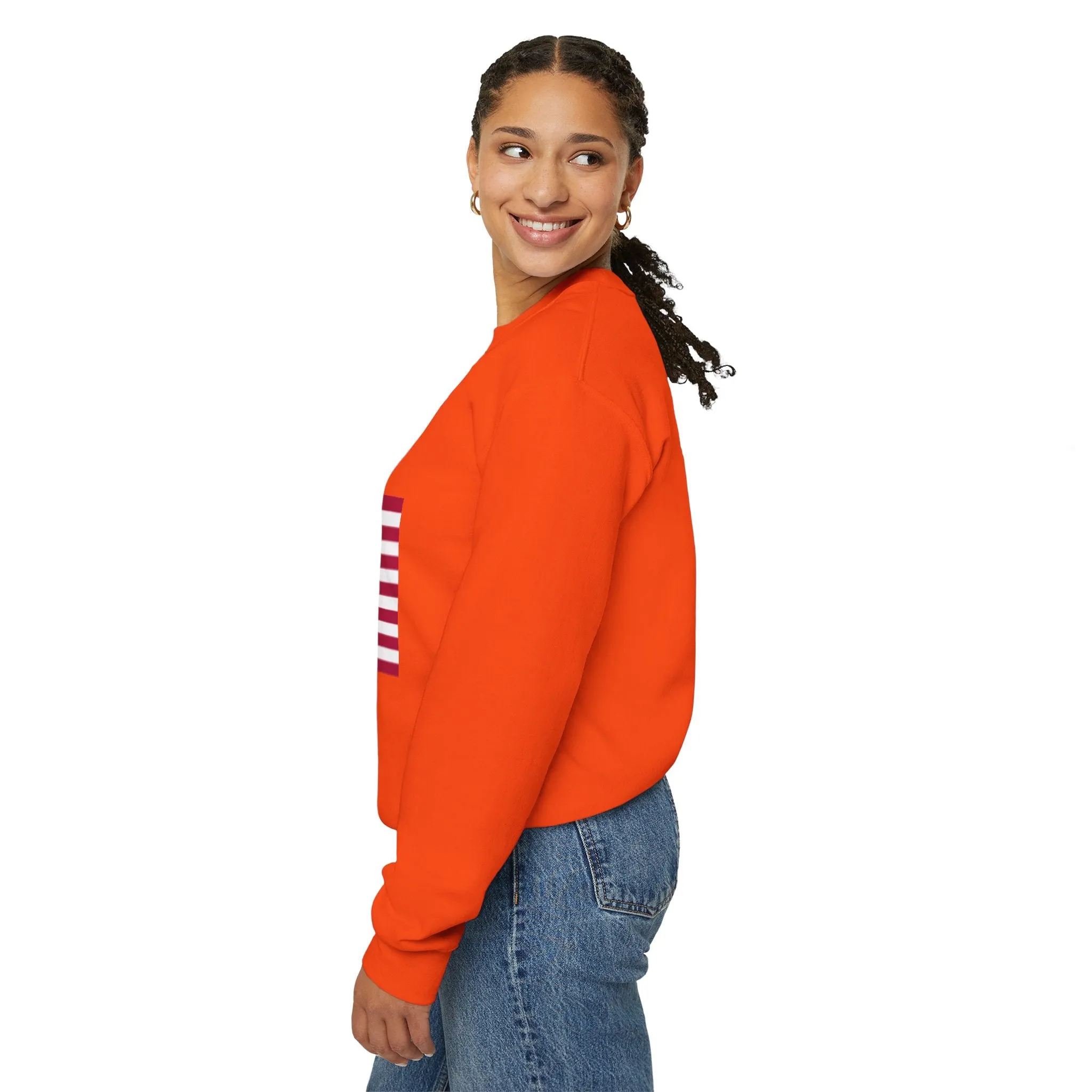 USA Flag Unisex Sweatshirt, Patriotic Crewneck Jumper, Fourth of July Memorial Day Veteran Gift, America Pullover