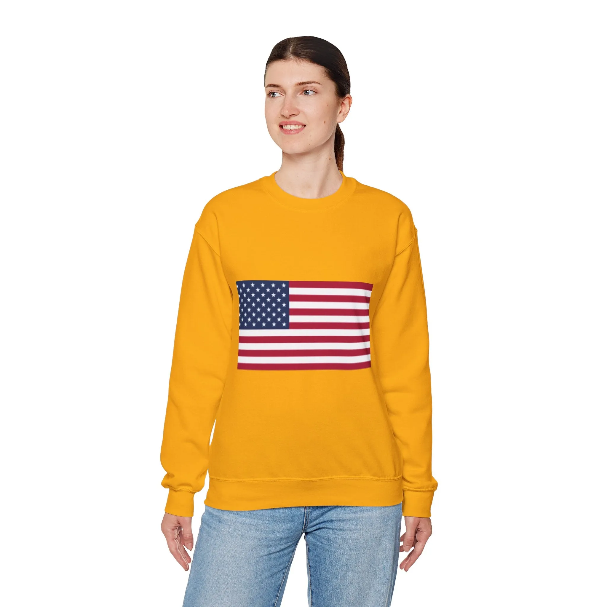 USA Flag Unisex Sweatshirt, Patriotic Crewneck Jumper, Fourth of July Memorial Day Veteran Gift, America Pullover