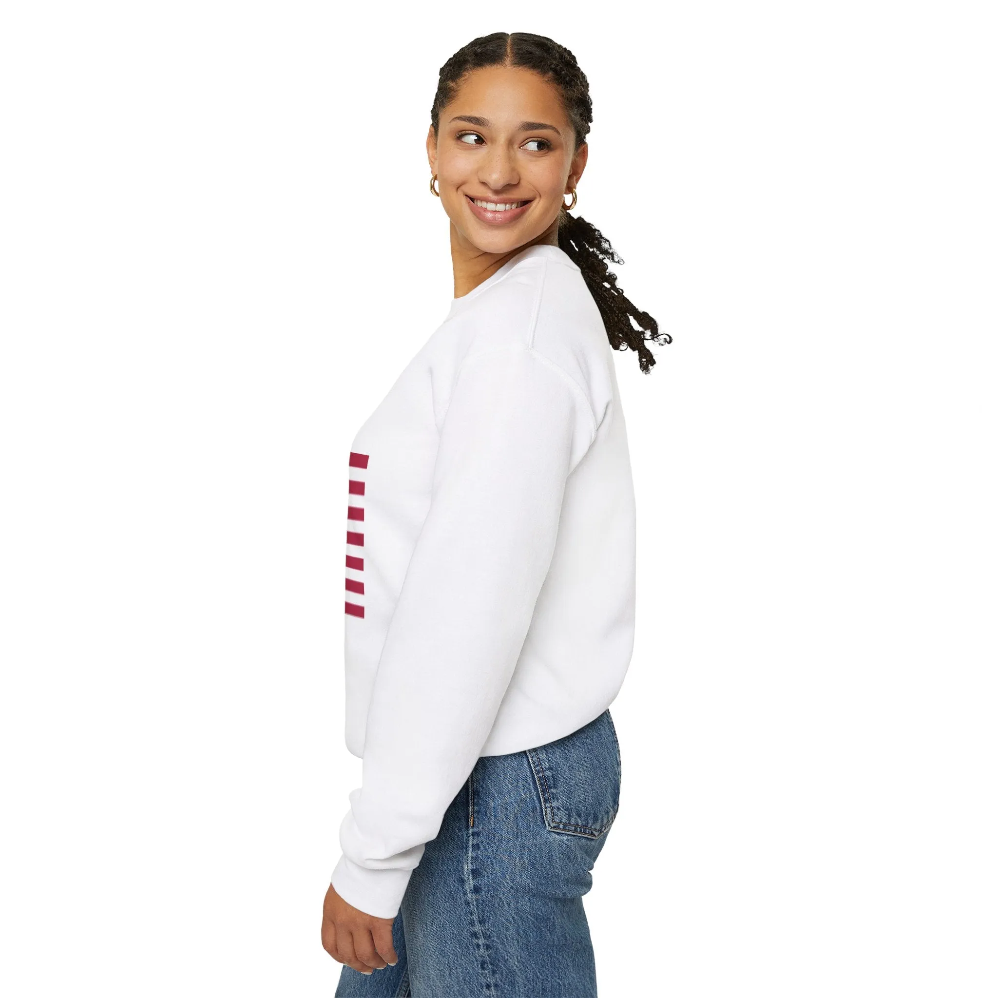 USA Flag Unisex Sweatshirt, Patriotic Crewneck Jumper, Fourth of July Memorial Day Veteran Gift, America Pullover