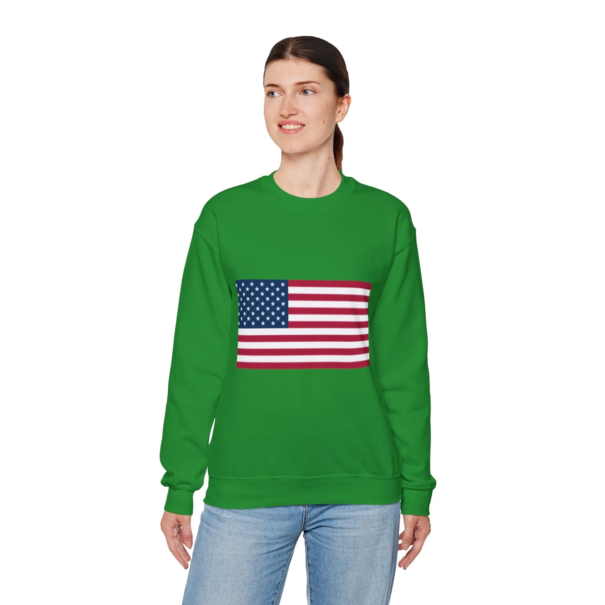 USA Flag Unisex Sweatshirt, Patriotic Crewneck Jumper, Fourth of July Memorial Day Veteran Gift, America Pullover