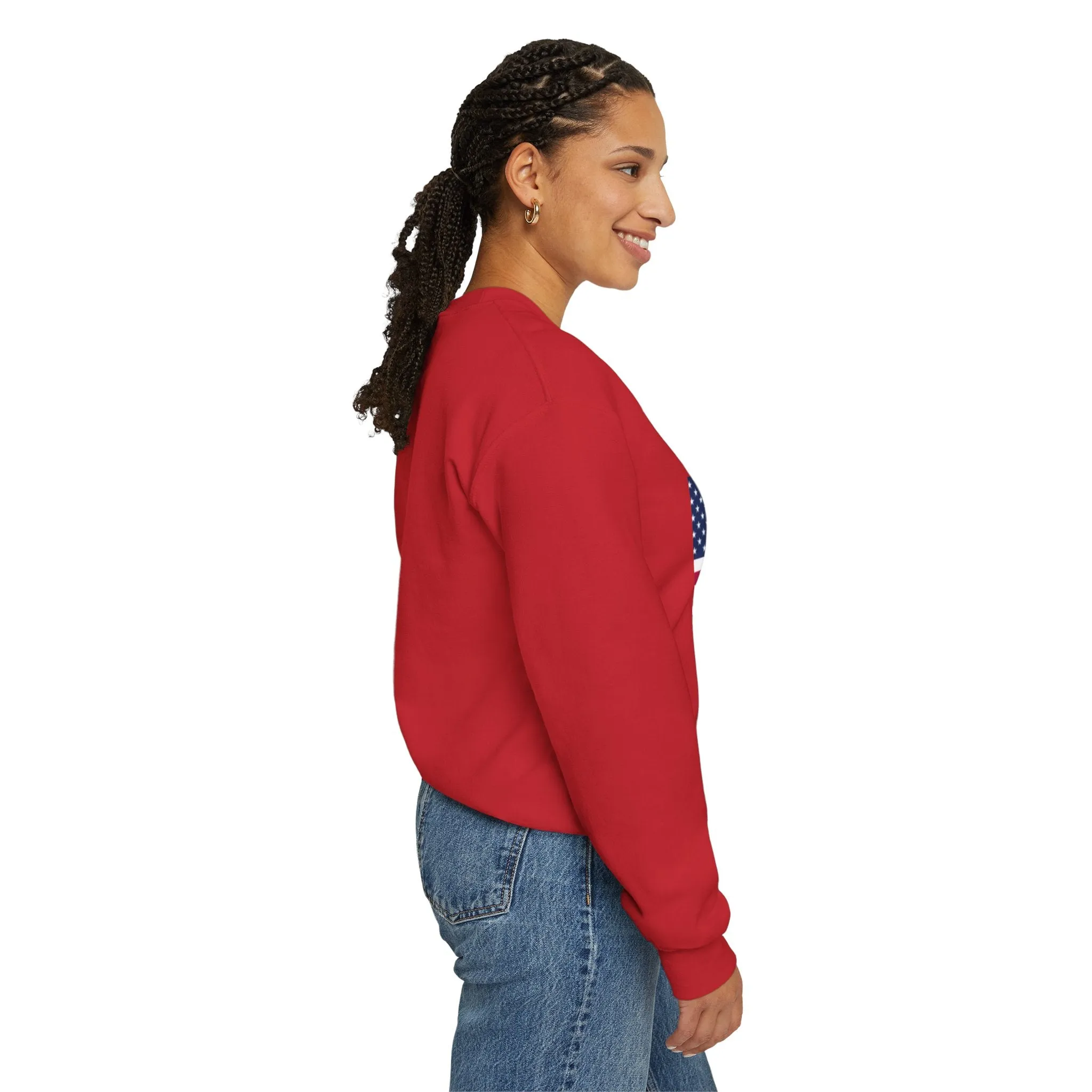 USA Flag Unisex Sweatshirt, Patriotic Crewneck Jumper, Fourth of July Memorial Day Veteran Gift, America Pullover