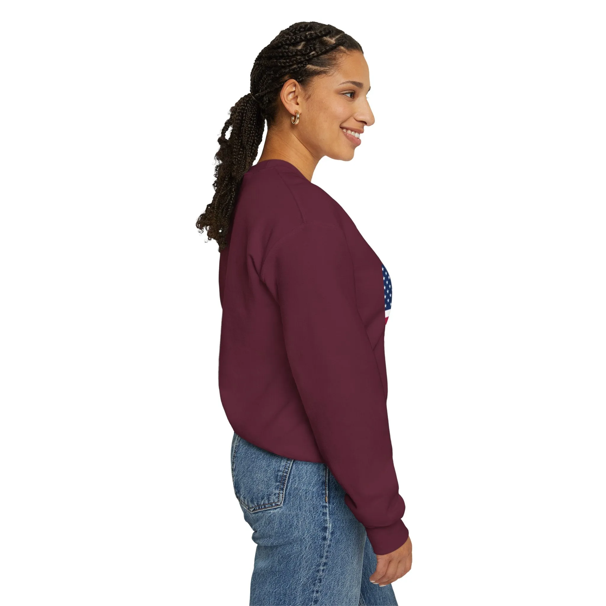 USA Flag Unisex Sweatshirt, Patriotic Crewneck Jumper, Fourth of July Memorial Day Veteran Gift, America Pullover